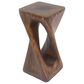 Hearth and Haven Outdoor End Table with Twist Design in Antique Brown, , large