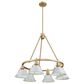 Golden Lighting Orwell 6-Light Chandelier with Dusky Blue Shade in Brushed Champagne Bronze, , large