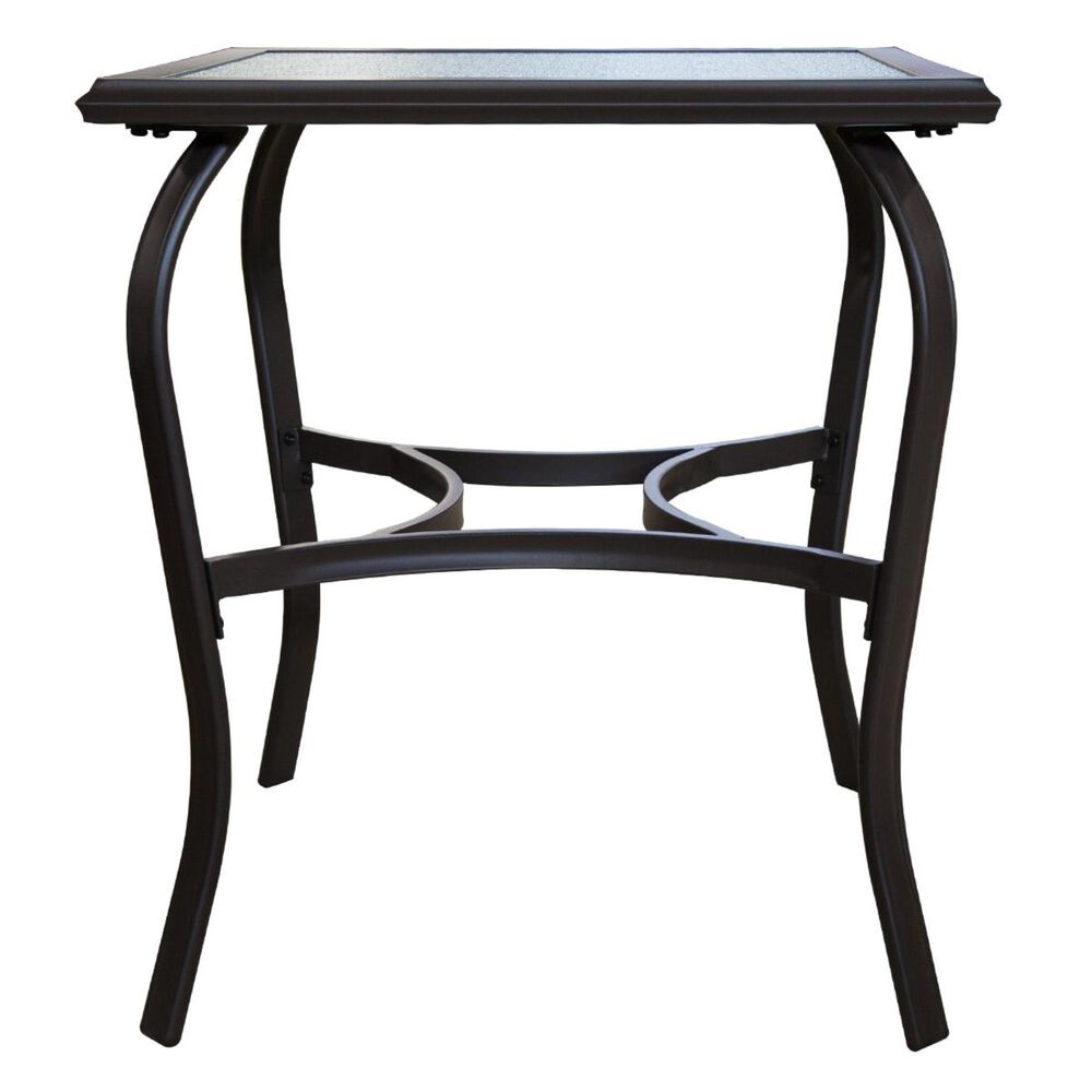 Loni Birch 25" Square Glass Bistro Table in Bronze, , large