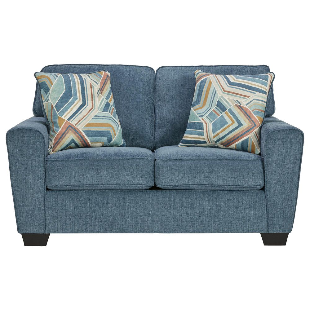Ashley Cashton Stationary Sofa and Loveseat Set in Blue, , large