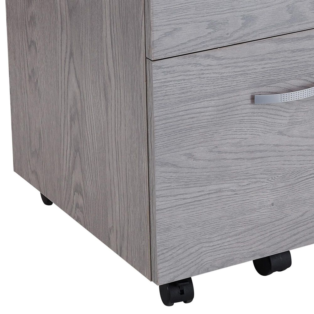 Rta Products Llc Rolling File Cabinet with Glass Top in Grey, , large