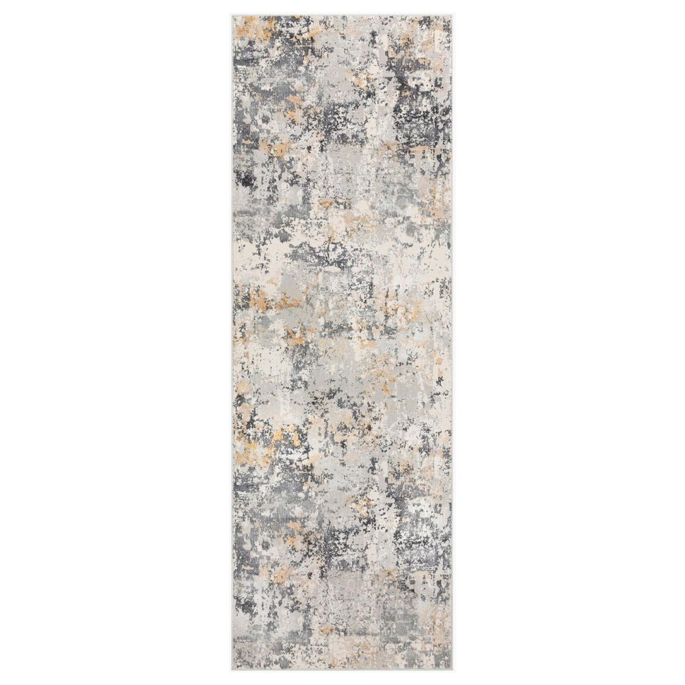 Surya Aisha 2"7" x 7"7" Charcoal, Gray, Light Gray and Mustard Runner, , large