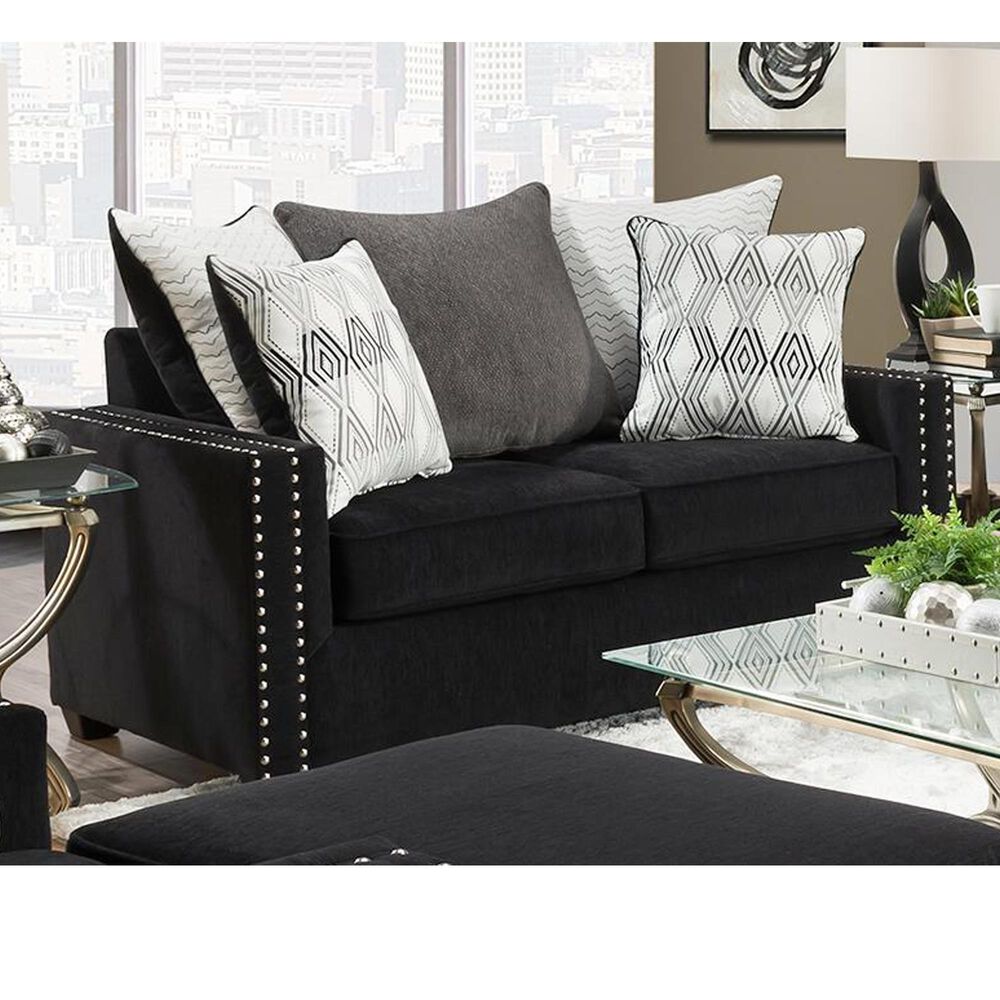 Inspirations Vogue Loveseat in Ebony Black, , large