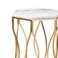 Baxton Studio Kalena End Table in White and Gold, , large