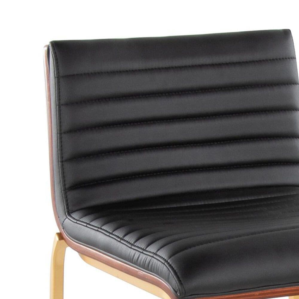 Lumisource Mason Mara Barstool with Black Cushion in Black and Walnut &#40;Set of 2&#41;, , large