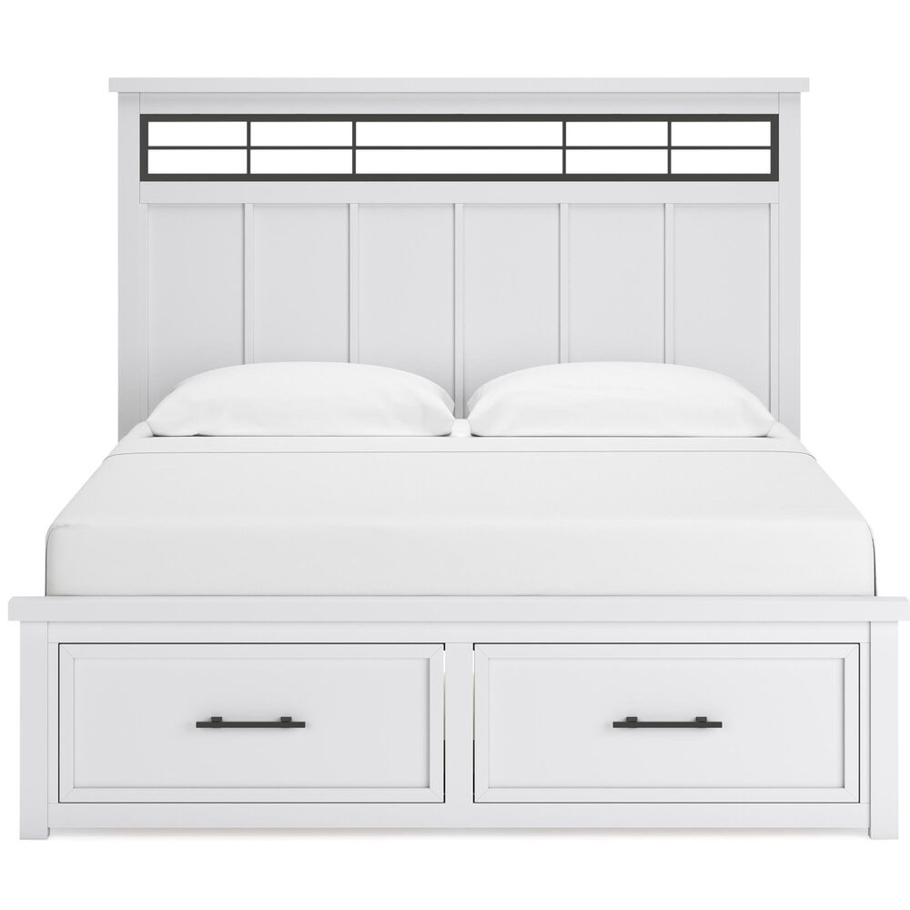 Ashley Ashbryn King Storage Bed in White and Natural, , large