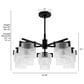 Hunter Ontario Jasmine Roth 5-Light Chandelier in Matte Black, , large