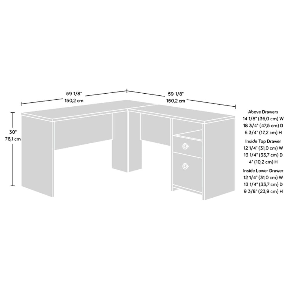 Sauder Grand Coast L-Shaped Desk in Dove Linen, , large