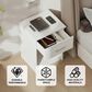 HOMLUX 1-Drawer Modern Nightstand with Bar Handle in Solid White (Set of 2), , large
