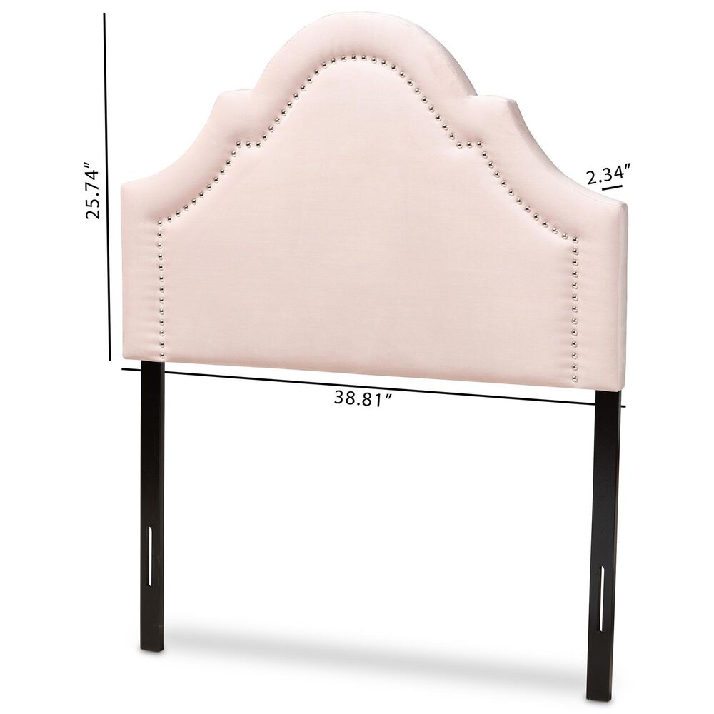 Baxton Studio Rita Twin Panel Headboard in Light Pink, , large