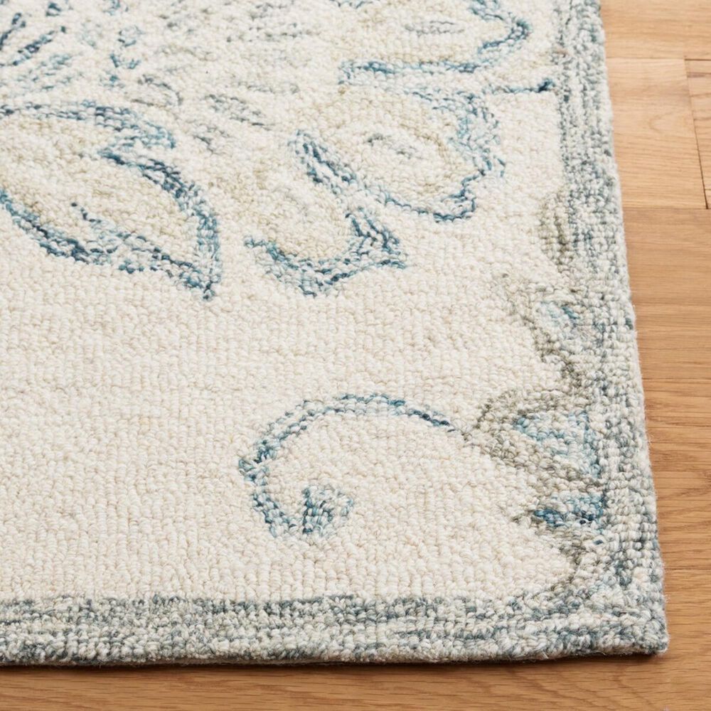 Safavieh Micro-Loop MLP477A 3&#39; x 5&#39; Ivory and Blue Area Rug, , large