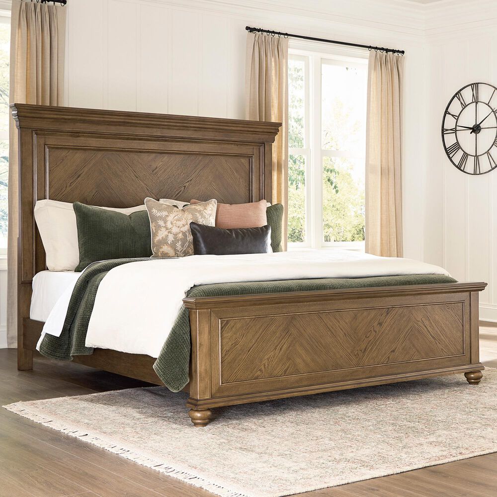 Ashley Karallin California King Panel Bed  in Medium Brown, , large