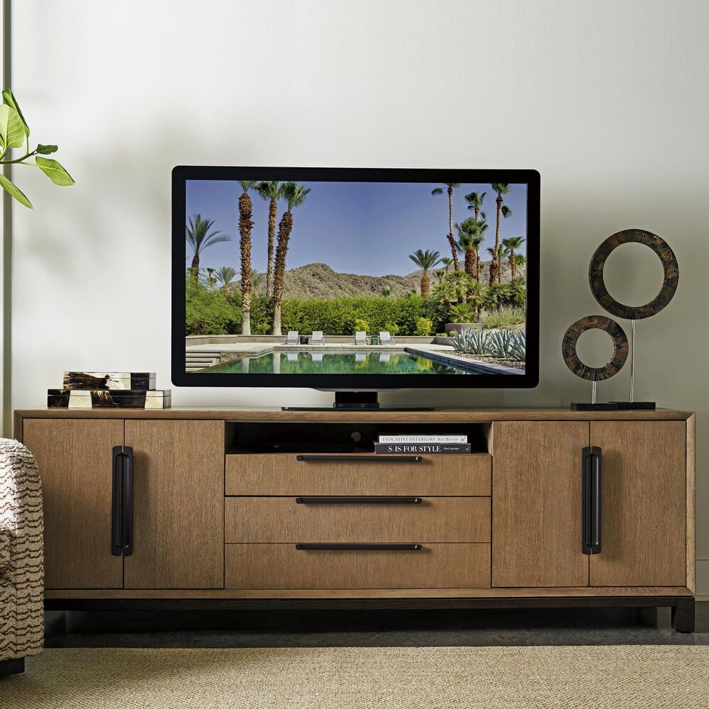 Lexington Furniture Zanzibar Monrovia 92&quot; Media Console in Medium Taupe, Deep Espresso and Dark Umber, , large