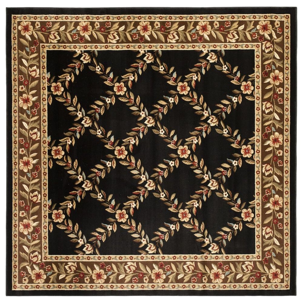 Safavieh Lyndhurst 6"7" Square Black and Brown Area Rug, , large