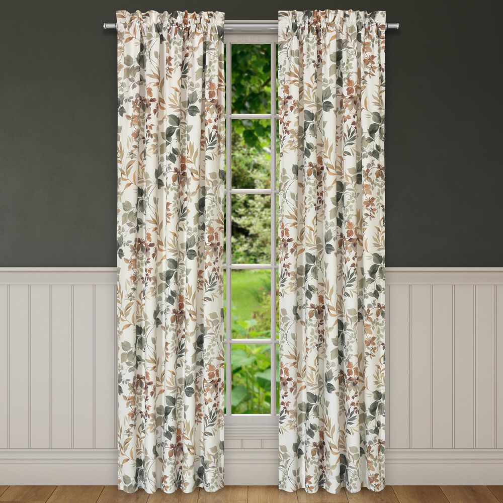 Royal Court Evergreen 84&quot; x 41&quot; Window Panel Pair in Sage, Green and Gold, , large
