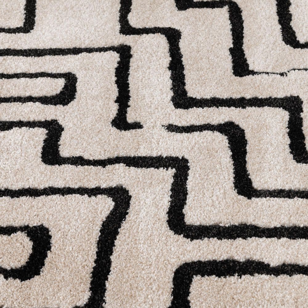 Central Oriental Oklahoma Charlin White Sand and Iron 7'10" x 9'10" Area Rug, , large
