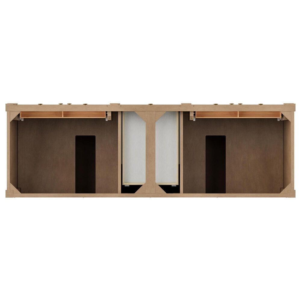 James Martin Brittany 72" Double Bathroom Vanity in Pecan with 3 cm Carrara Marble Top and Rectangular Sinks, , large