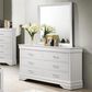 Crown Mark Amalia 6-Drawer Dresser and Mirror in White, , large