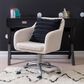 Linon Home Decor Rylen Office Chair with White Cushion in Silver, , large