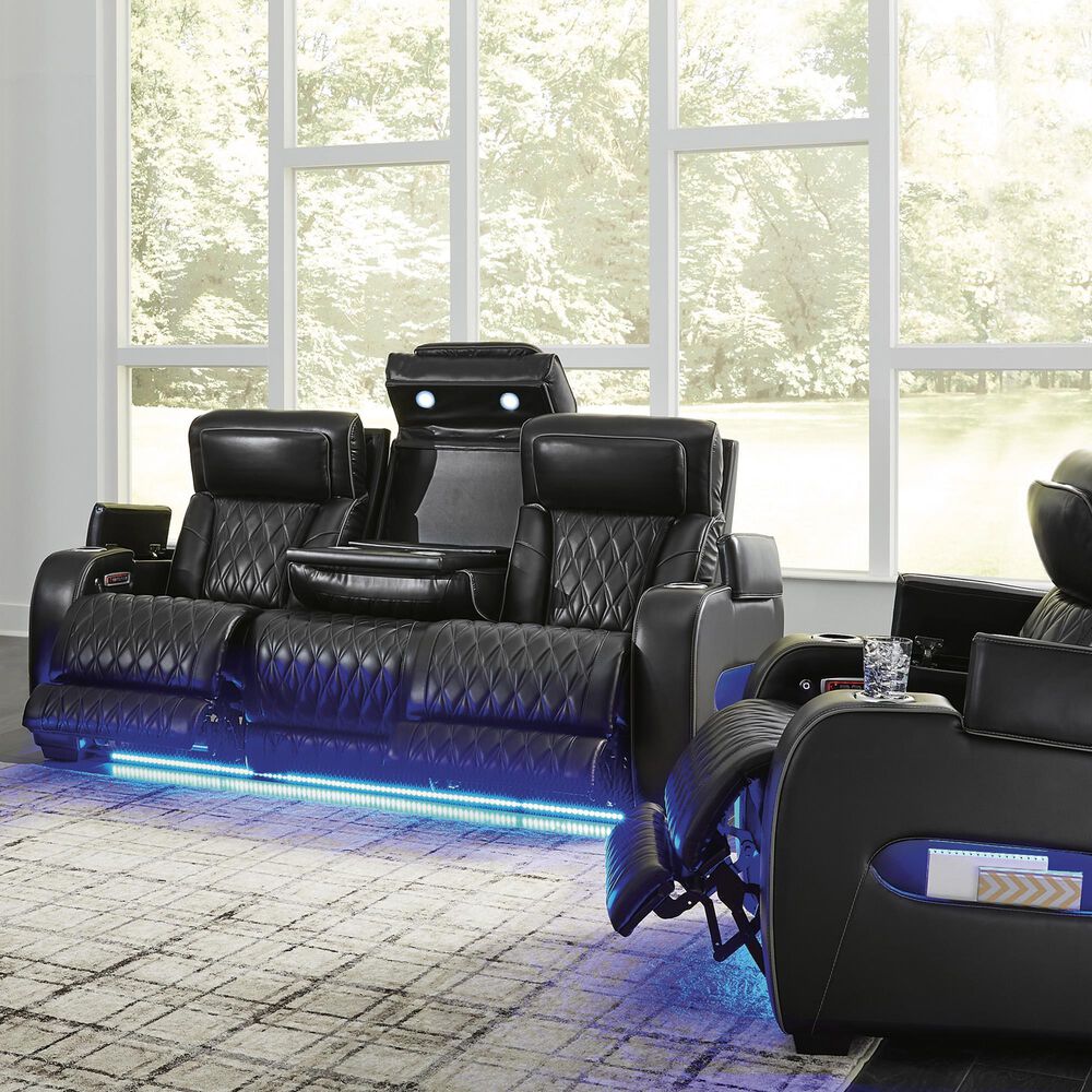 Ashley Boyington 2-Piece Power Reclining Sofa and Recliner in Black, , large