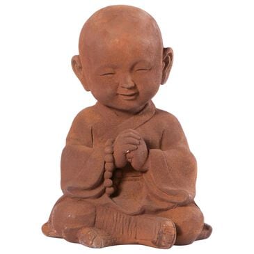 Alfresco Home Praying Buddha Patio Statue in Brown, , large