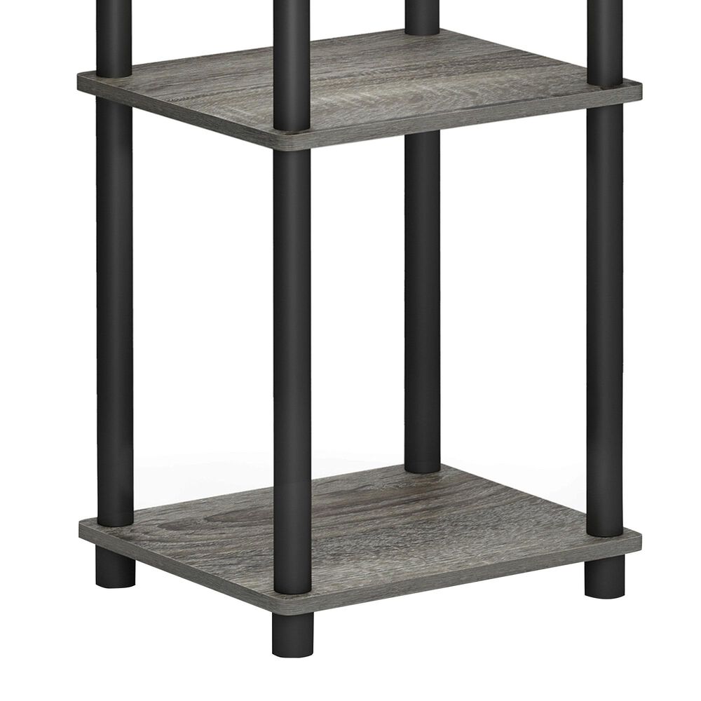 HOMLUX 3-Tier End Table in French Oak and Black, , large