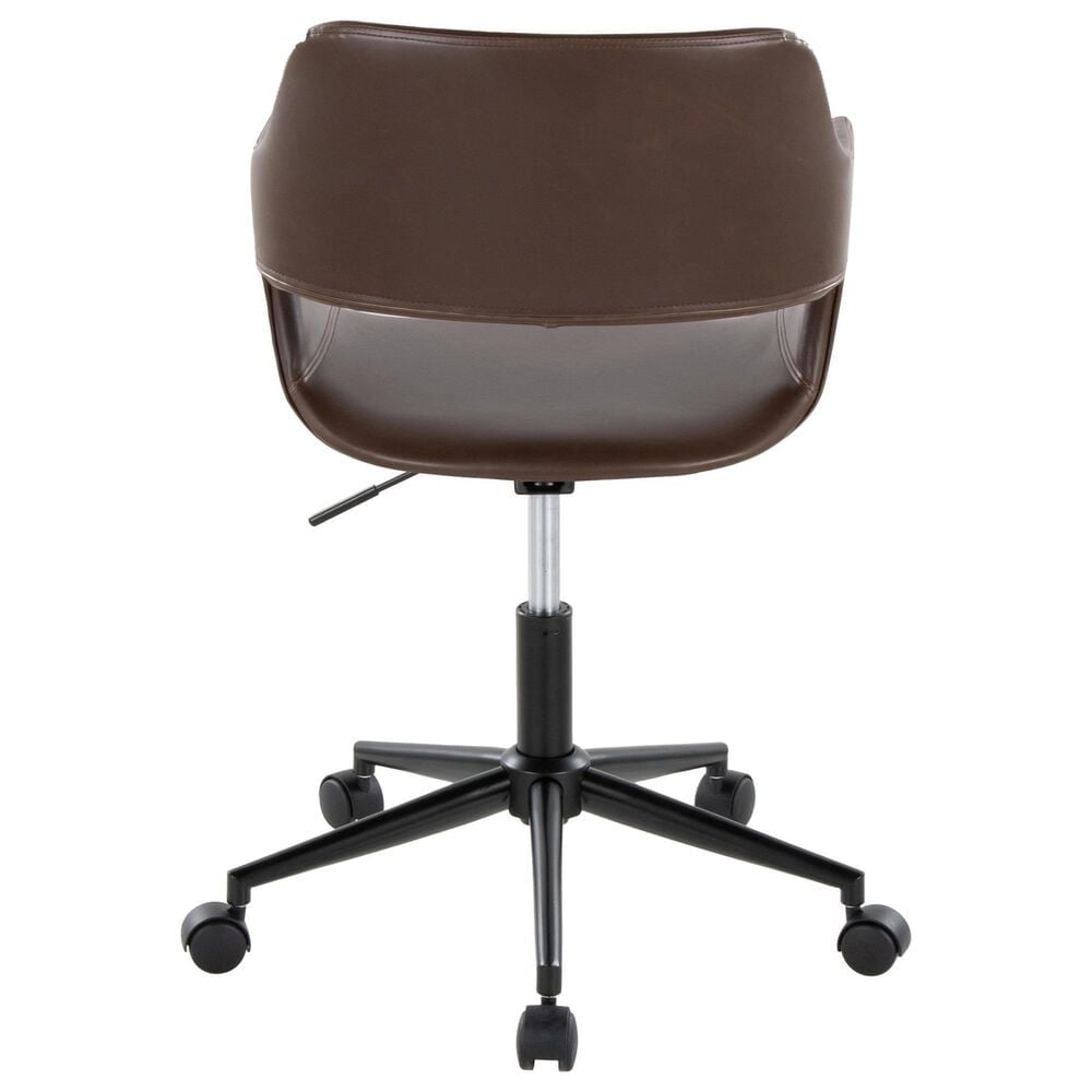 Lumisource Margarite Task Chair with Espresso Faux Leather Cushion in Black, , large
