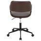 Lumisource Margarite Task Chair with Espresso Faux Leather Cushion in Black, , large