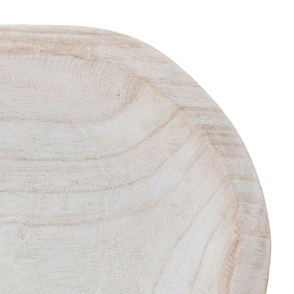 Creative Coop Hand-Carved Wood Bowl in Whitewashed, , large