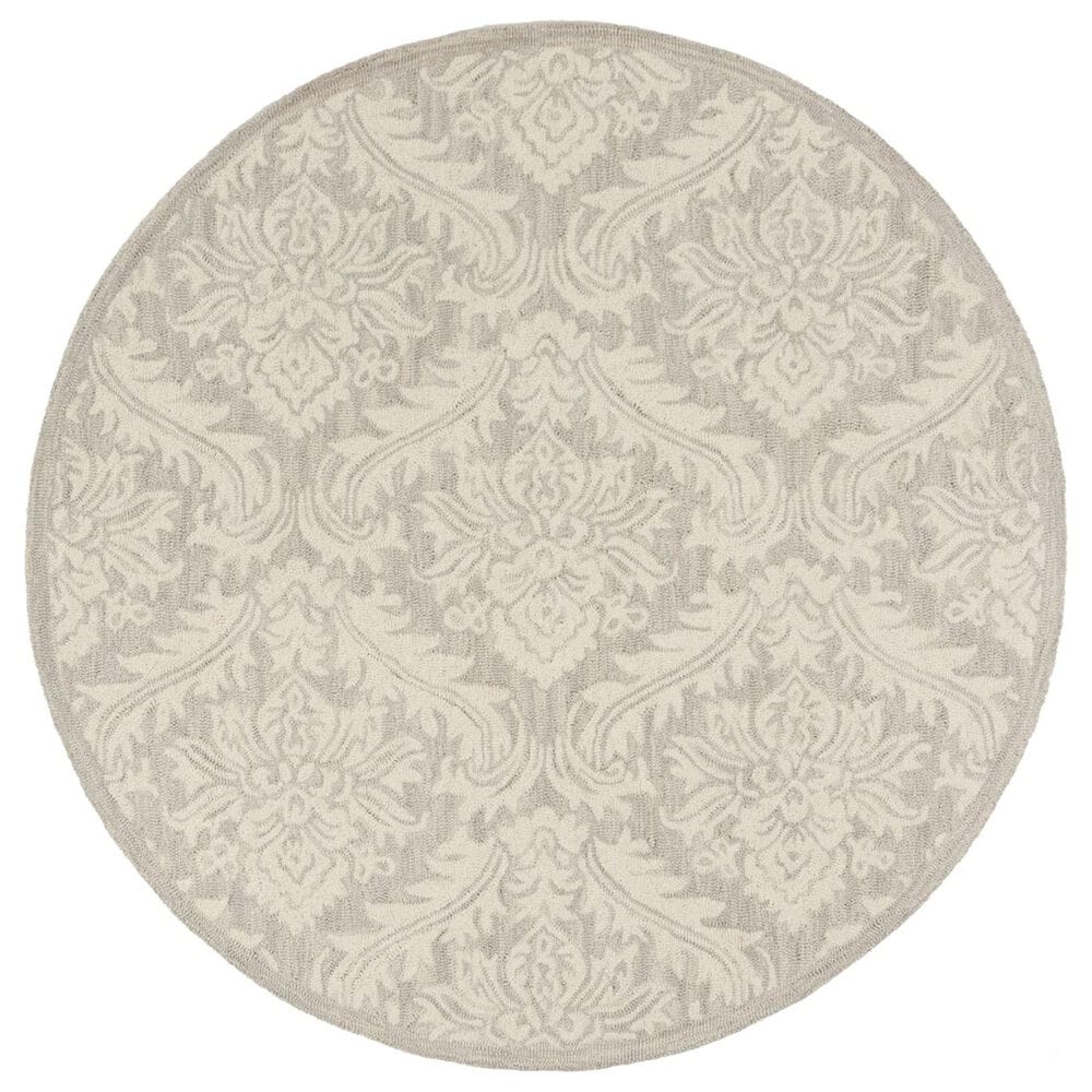 Safavieh Micro-Loop 5" Round Silver Area Rug, , large