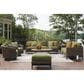 Ashley Horizon Hall Patio Oval Cocktail Table in Brown and Black, , large