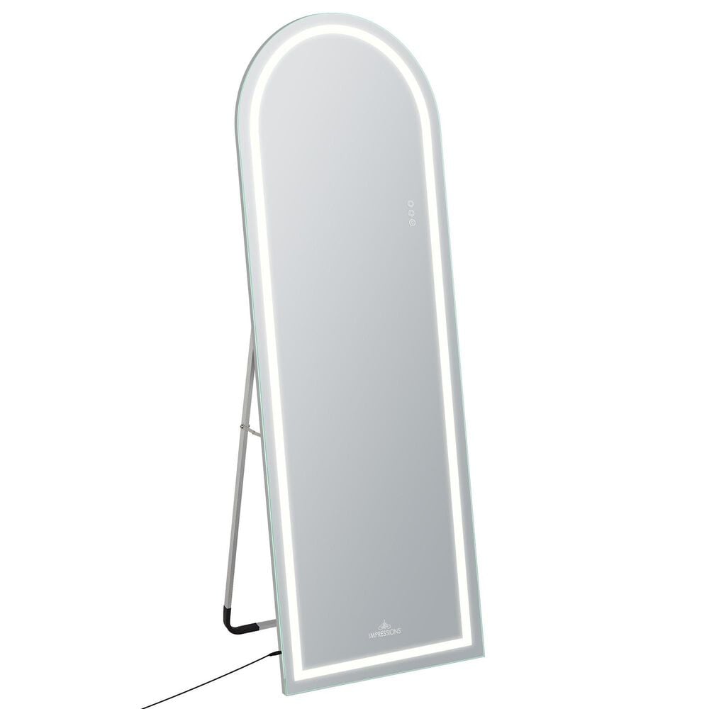 Impressions Vanity Stage Lite Arch Full Length Vanity Mirror in Silver, , large