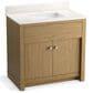 Kohler Alouette 36" Single Bathroom Vanity in Light Oak with 2 cm White Quartz Top and Rectangular Sink, , large