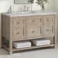 James Martin Vanities Breckenridge 48" Single Bathroom Vanity in Whitewashed Oak with 3 cm Eternal Jasmine Pearl Silestone Top, Rectangular Sink and FreePower Wireless Charger, , large