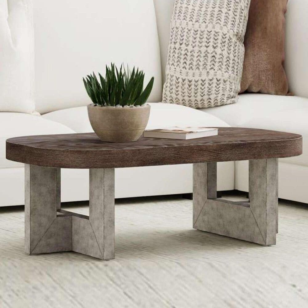 Bassett Mirror Company Nova Coffee Table in Charcoal Oak, , large