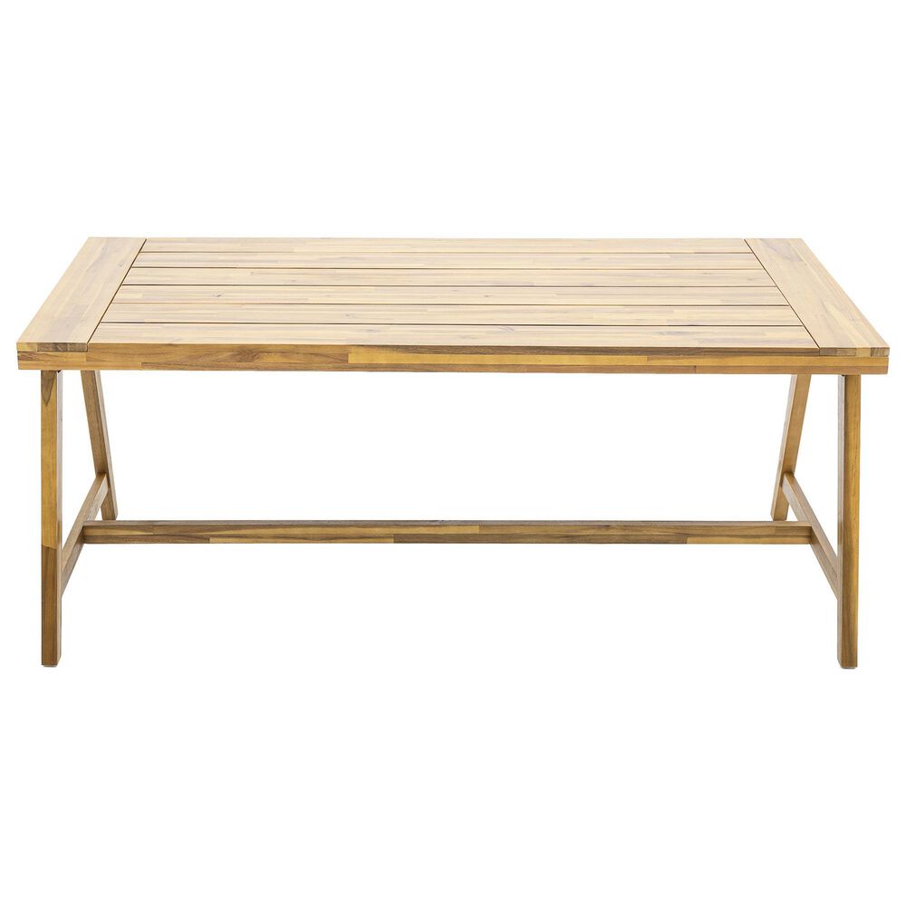 Hearth and Haven Outdoor 71" Rectangular Dining Table in Teak - Table Only, , large