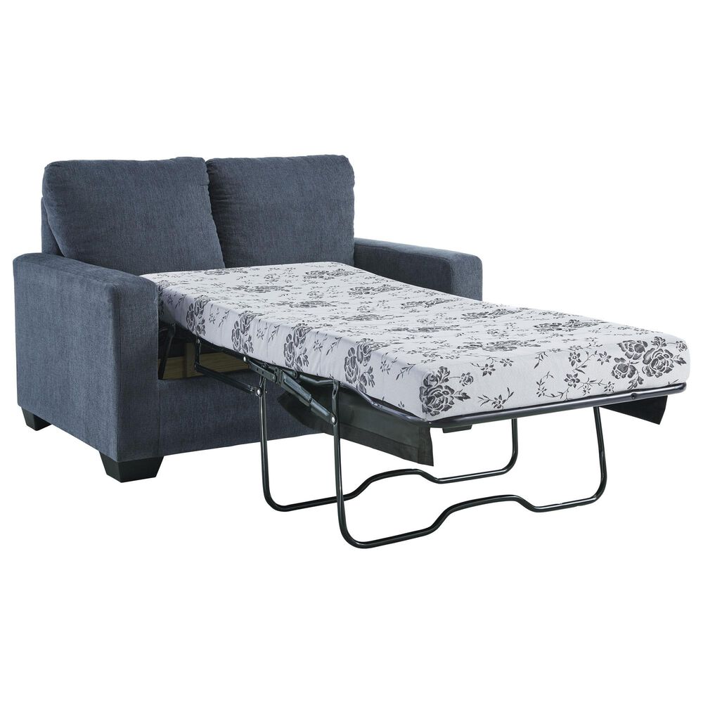 Ashley Rannis Stationary Twin Sofa Sleeper in Navy, , large