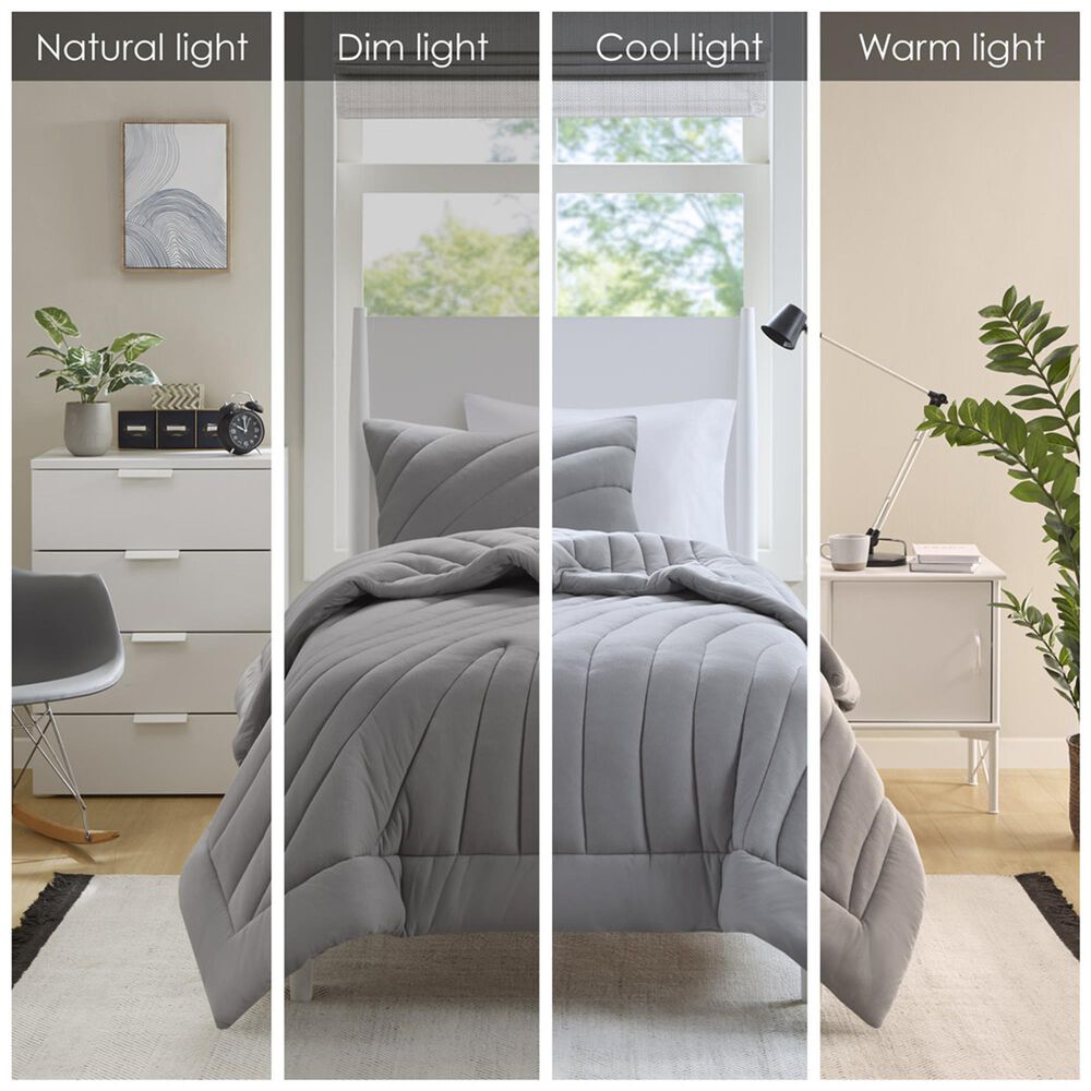 Hampton Park Juniper 2-Piece Twin/Twin XL Comforter Set in Grey, , large