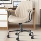 HOMLUX Mid Back Ergonomic Office Chair with Suede Leather in Beige, , large