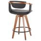 Lumisource Oracle Swivel Counter Stool with Black Cushion in Walnut and Black, , large