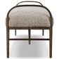 Four Hands Demi Accent Bench in Beige Shearling, , large
