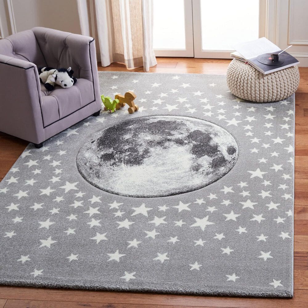 Safavieh Carousel 8&#39; x 10&#39; Light Grey and White Kids  Area Rug, , large