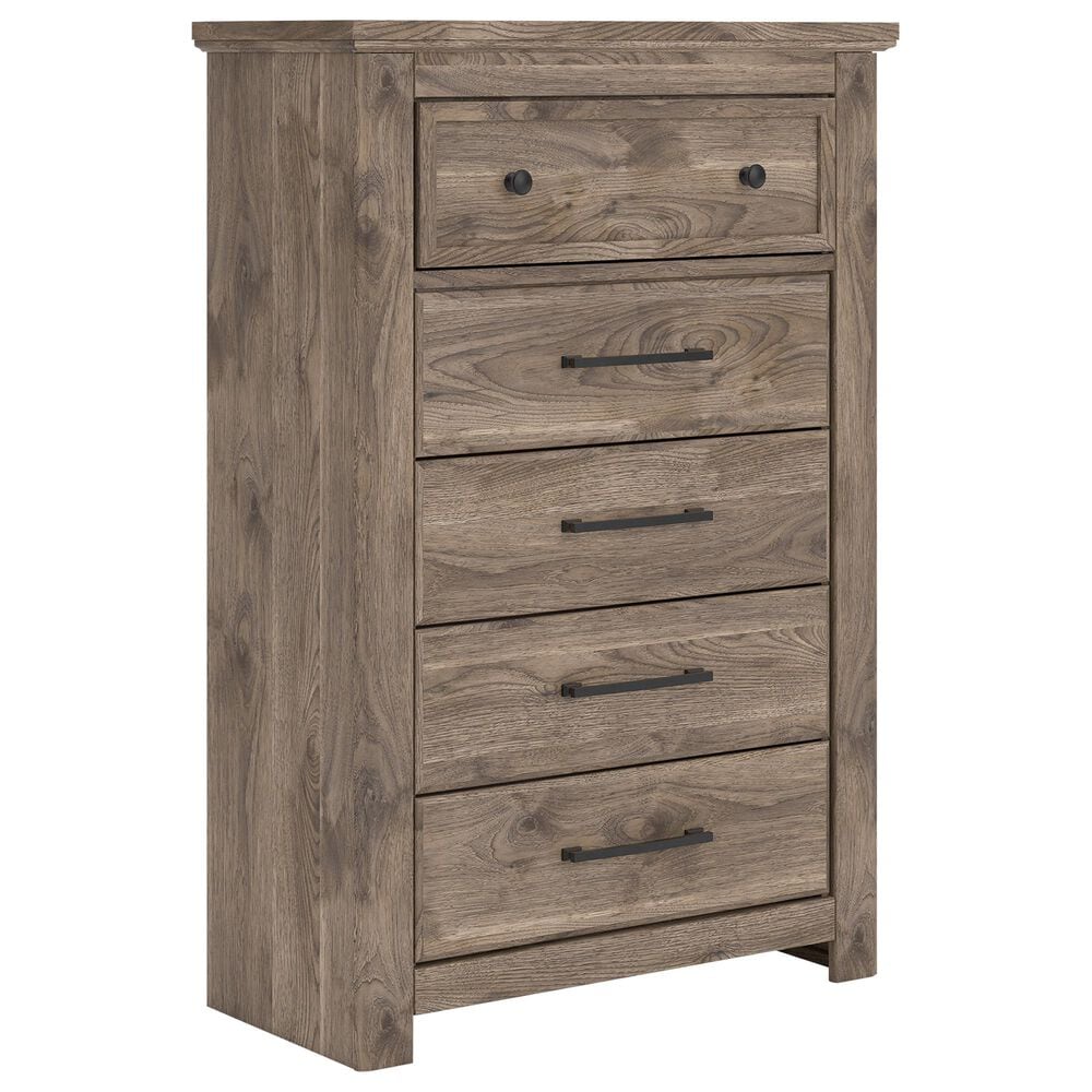 Ashley Rusticott 5-Drawer Chest in Brown, , large