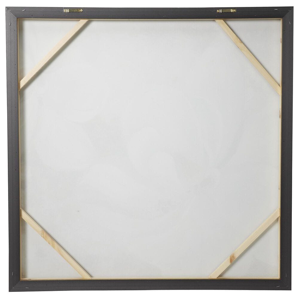 Maple and Jade 40&quot; x 40&quot; Square Floral Wall Art with Gold Frame in White, Gray, Brown, Bronze and Black, , large