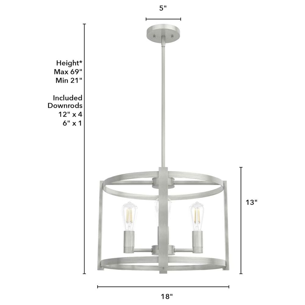 Hunter Astwood 18&quot; 4-Light Chandelier in Brushed Nickel, , large