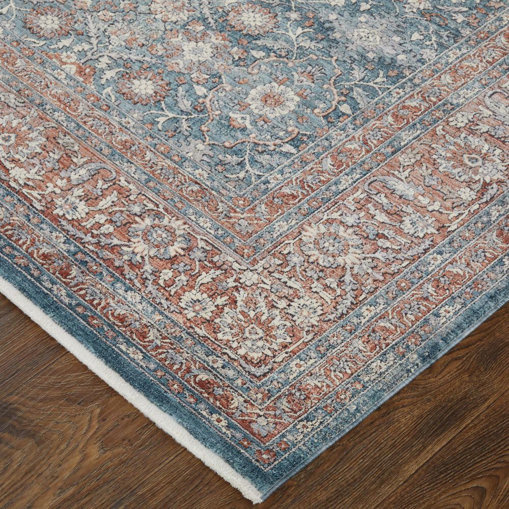Feizy Marquette 4&#39; x 5&#39;3&quot; Blue and Rust Area Rug, , large