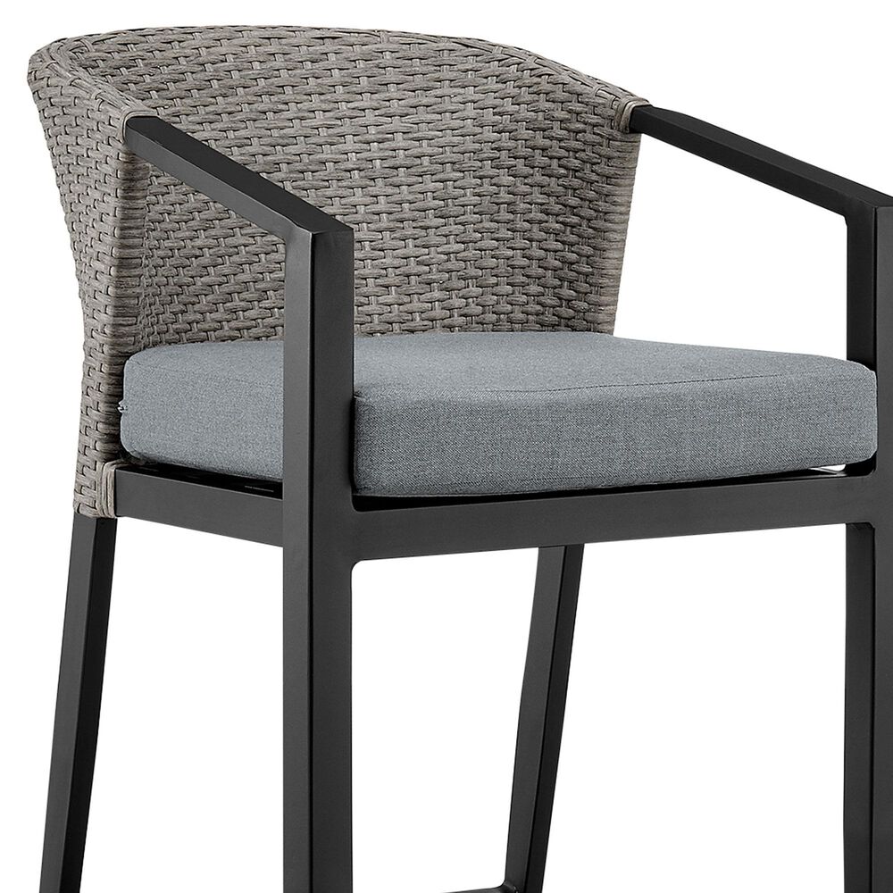 Armen Living Aileen Patio Counter Height Bar Stool in Dark Gray, , large