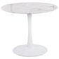 LumiSource Pebble Modern Table with White Metal Base and White Marble Veneer Table Top by LumiSource, , large
