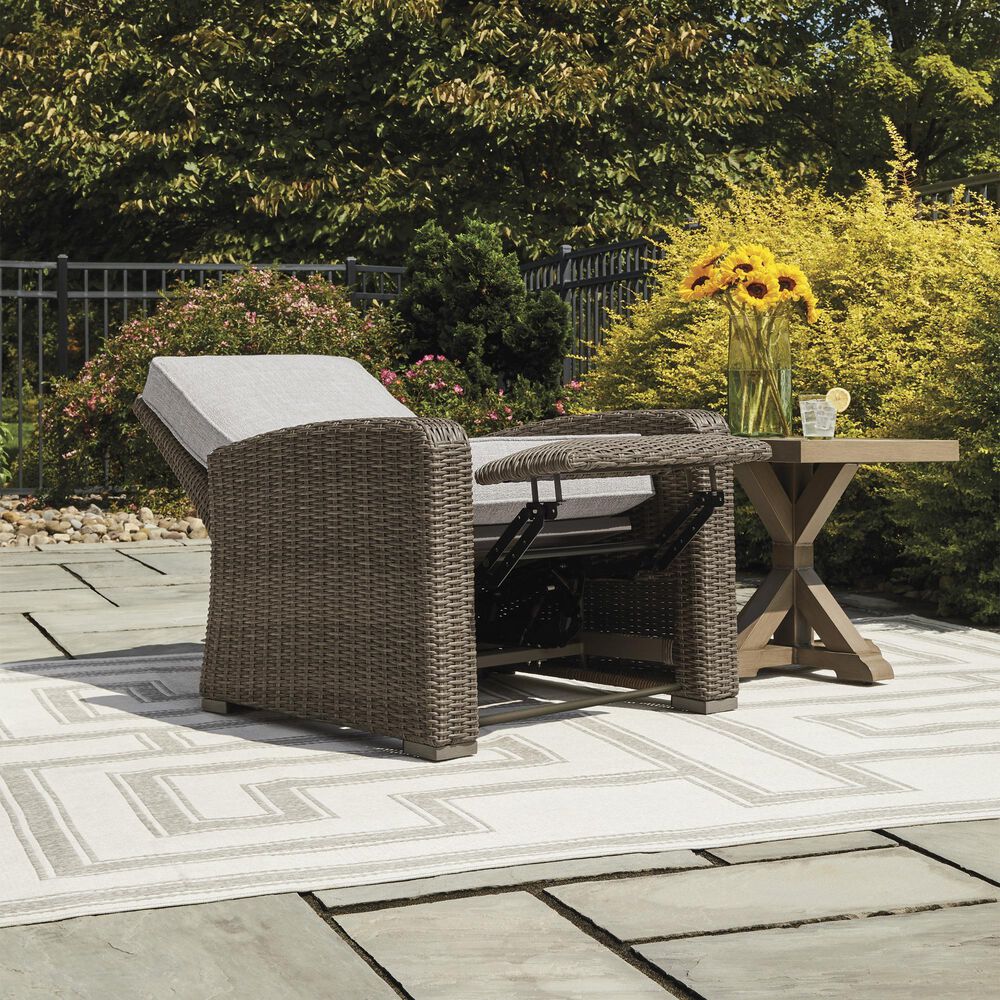 Ashley Beachcroft Outdoor Recliner in Beige, , large