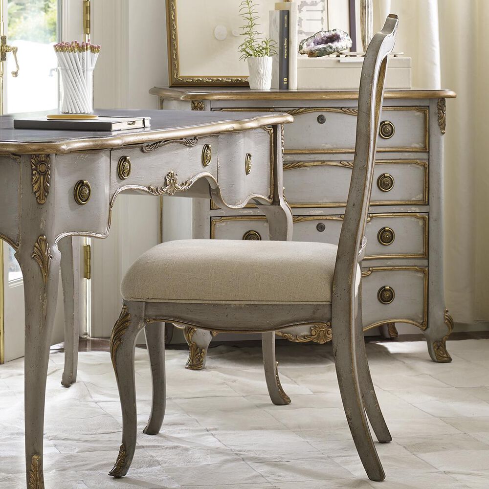 Hooker Furniture Palisade Desk Chair with Linen Natural Seat in Gray, , large